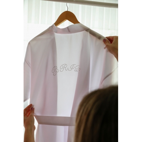 BRIDE TAŞ İŞLEMELİ SATEN GELİN SABAHLIK