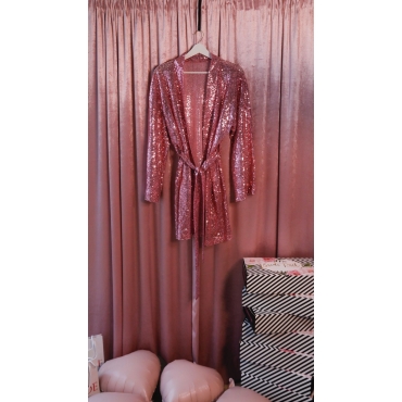 PEMBE PAYETLİ NEDİME KİMONO