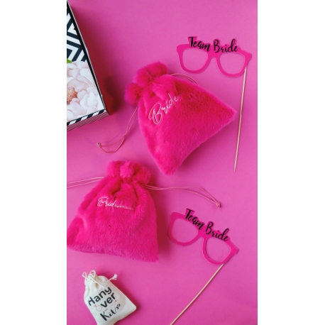BRIDESMAID NAKIŞLI  HEDİYELİK PELUŞ KESE