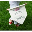 BRIDE-GROOM BASKILI SOPA EKLEMELİ BEZ BAYRAK