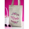 ÇİÇEK DETAYLI BRIDE BEZ BASKILI ÇANTA