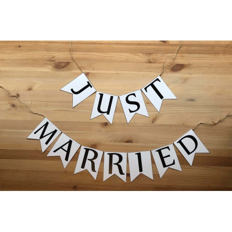 JUST MARRIED RUSTIC BANNER