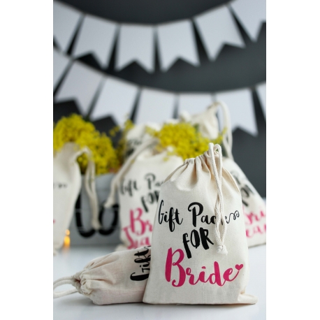 BRIDE  BASKILI HEDİYELİK BEZ KESE