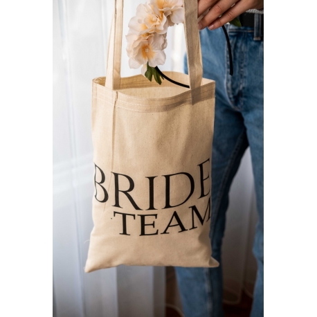 SİYAH BRIDESMAID BASKILI DÜZ BEZ BASKILI ÇANTA
