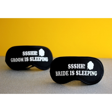 BRIDE-GROOM IS SLEEPING BASKILI UYKU BANDI SETİ