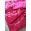 BRIDESMAID NAKIŞ İŞLEMELİ FUŞYA SATEN NEDİME SABAHLIK