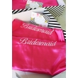 BRIDESMAID NAKIŞ İŞLEMELİ FUŞYA SATEN NEDİME SABAHLIK