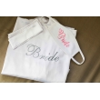 BRIDE İŞLEMELİ BEYAZ SATEN GELİN SABAHLIK