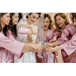 TEAM BRIDE YILDIZ FİGÜR İŞLEMELİ SATEN PEMBE NEDİME SABAHLIK
