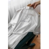 BRIDE YILDIZ FİGÜR İŞLEMELİ BEYAZ SATEN GELİN SABAHLIK